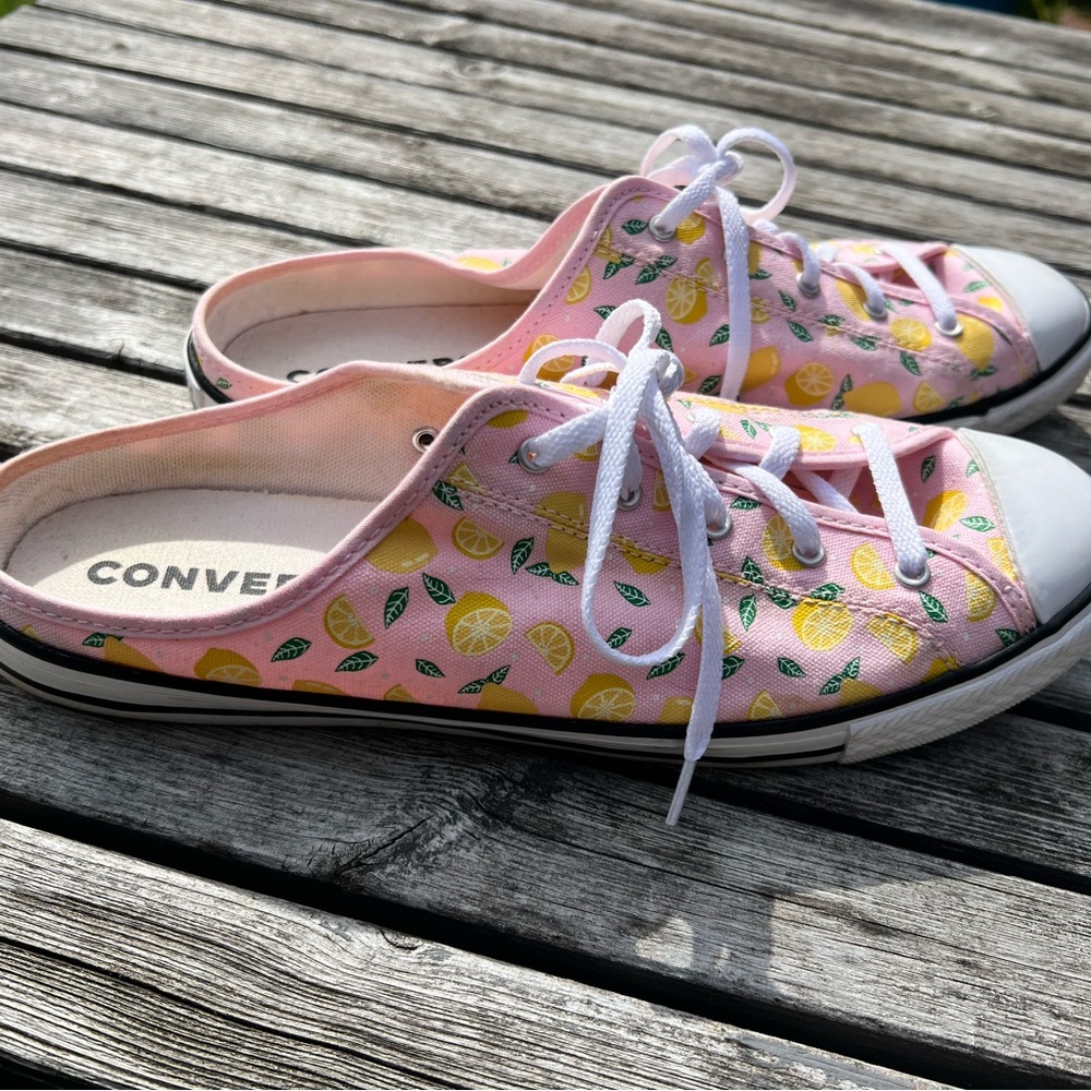 Converse Pink Lemon Print Slip-on Sneakers